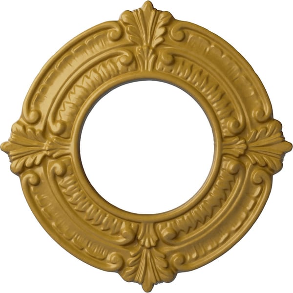 Ekena Millwork Benson Ceiling Medallion (Fits Canopies up to 4 1/8"), 9"OD x 4 1/8"ID x 5/8"P, Iridescent Gold CM09BNIGS - main